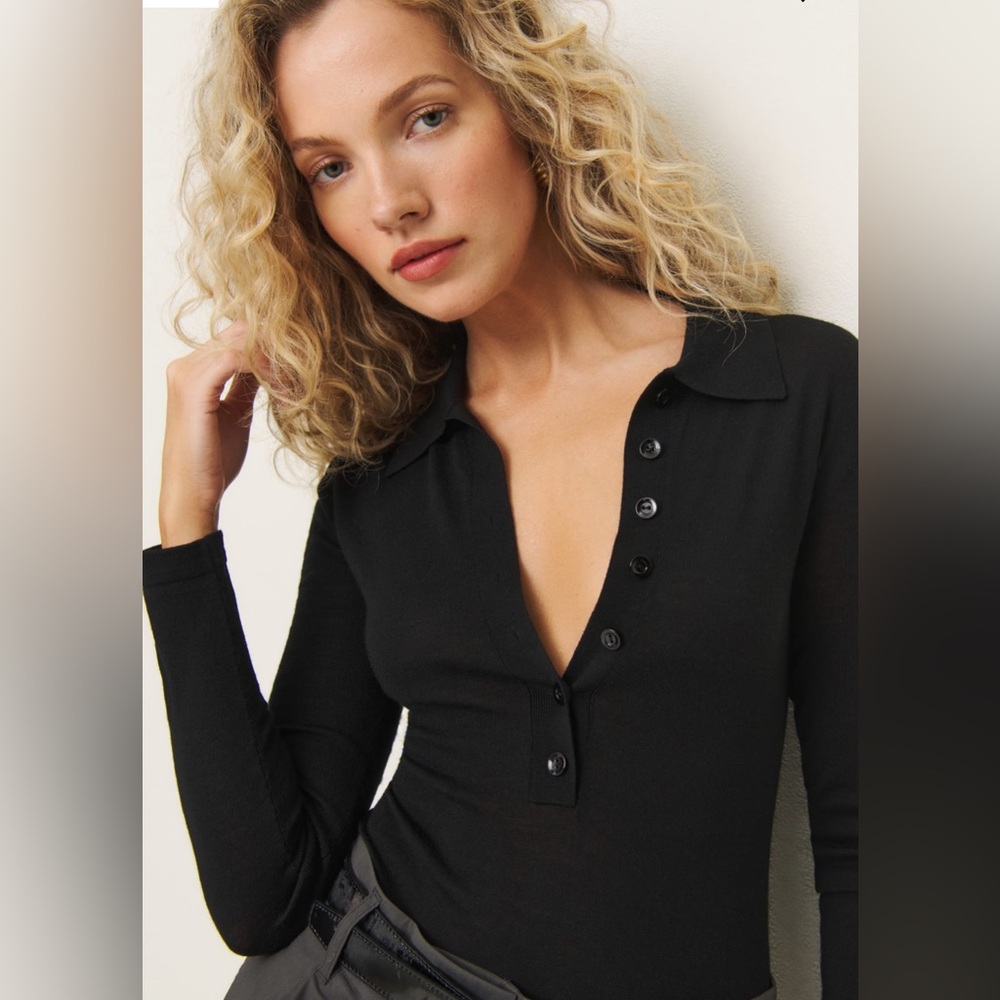 Ames Regenerative Merino Polo Bodysuit Black XS